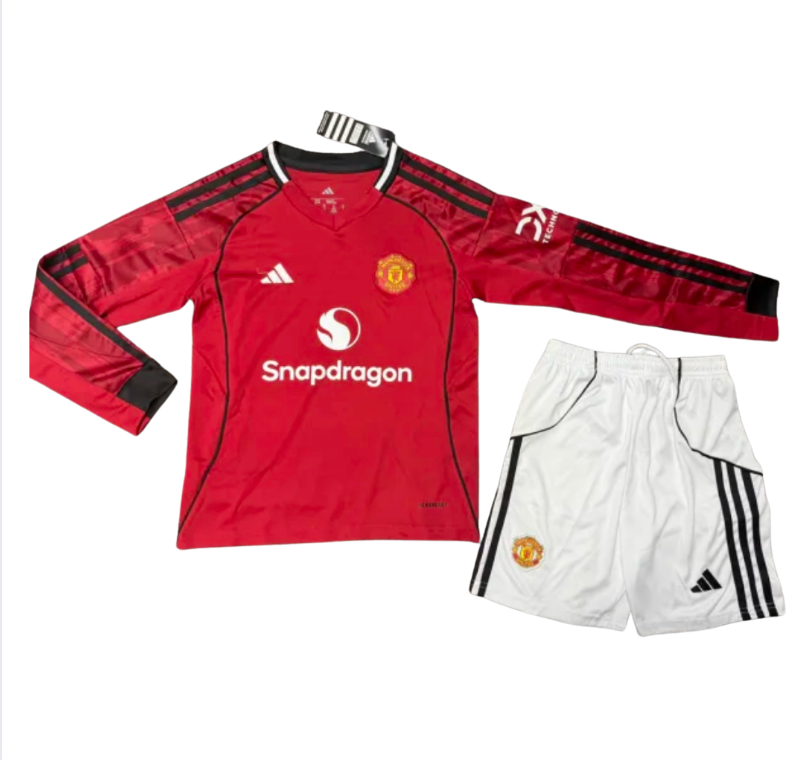 Manchester United Local Niño 2025/2026 Manga Larga